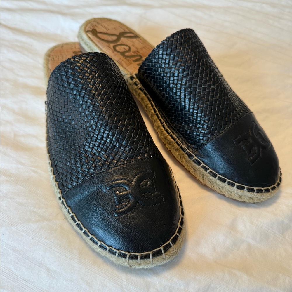 Sam Edelman Black Woven Espadrille Loafers